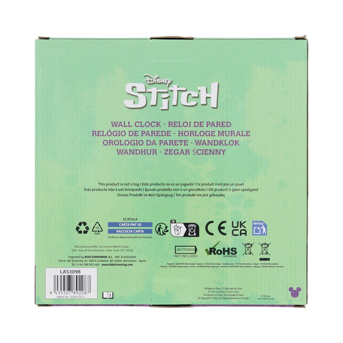 Lilo & Stitch wandklok - Angel