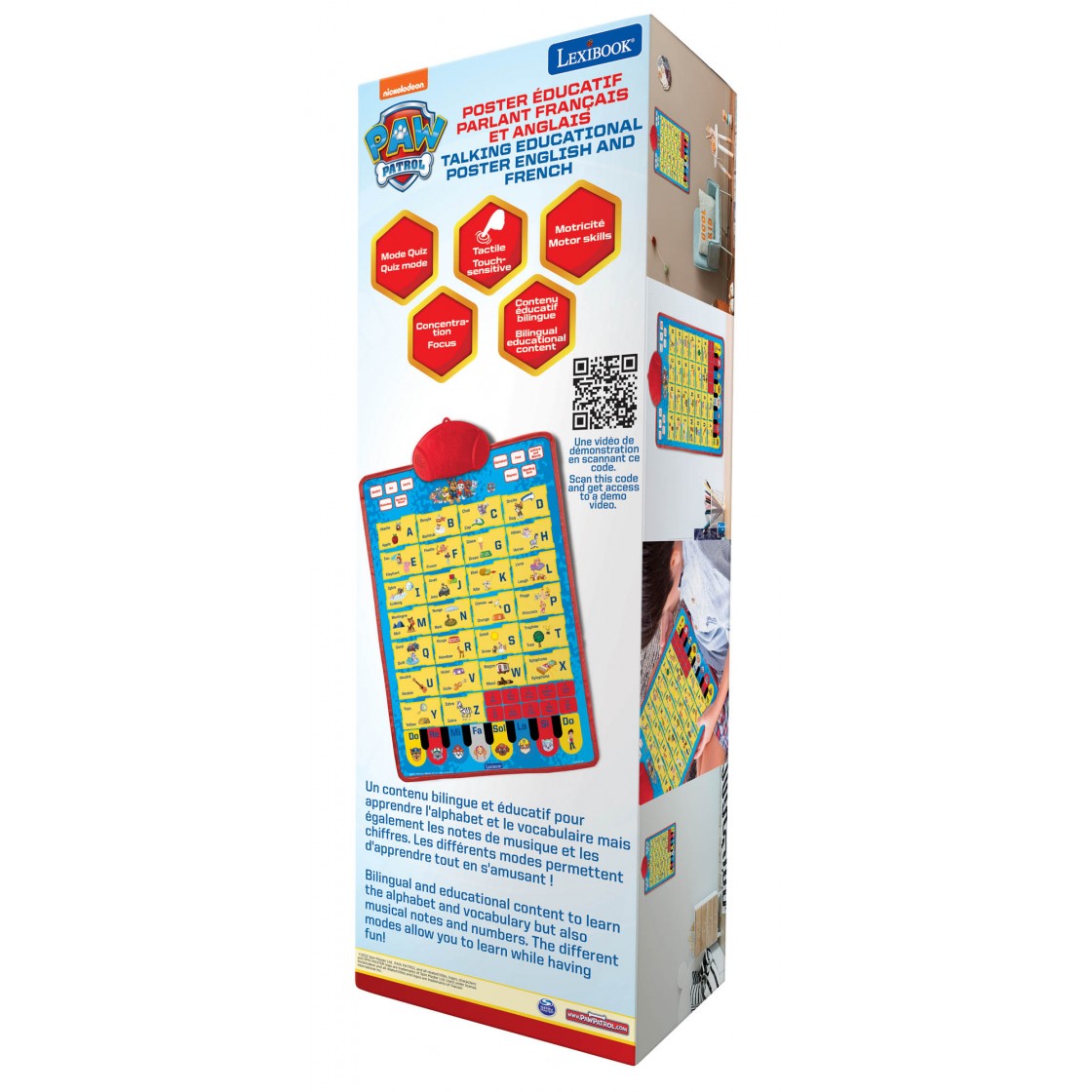 Paw Patrol Tweetalige Sprekende Educatieve Poster - EN/FR