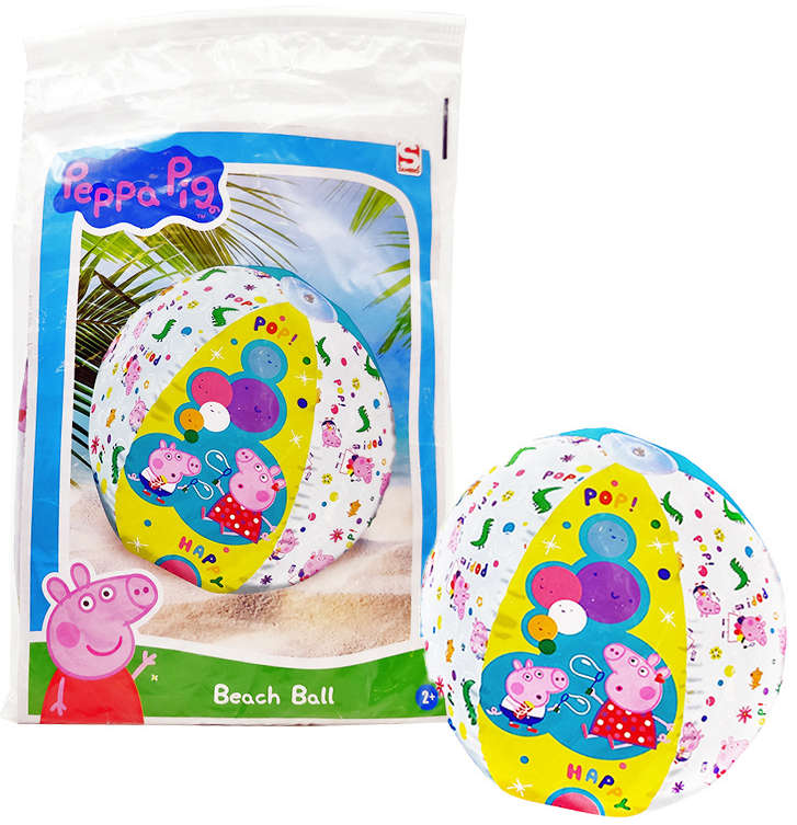 Peppa Pig strandset; opblaasbaar zwembad en strandbal