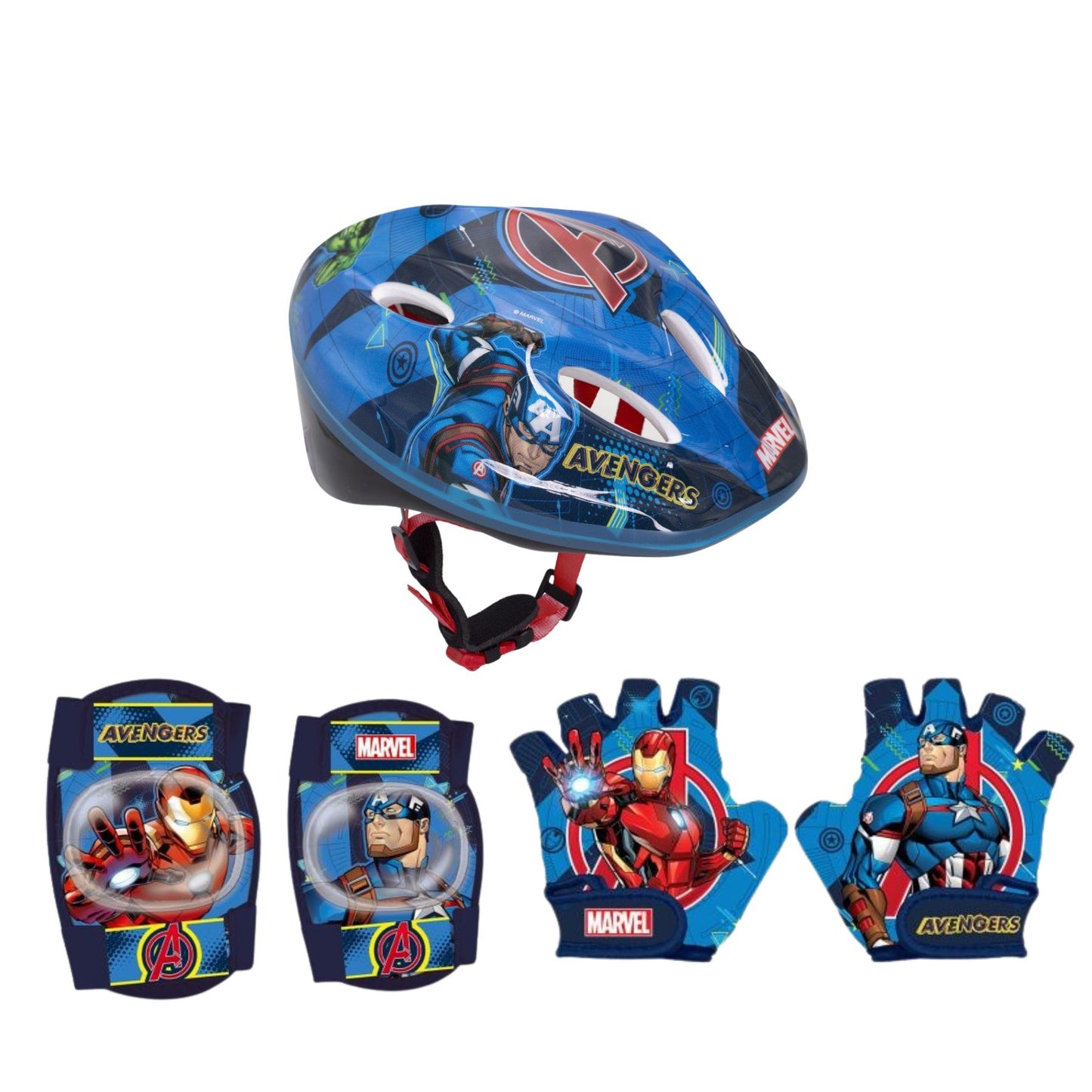 Avengers Fiets accessoires ; Handschoentjes, Helm, Knie- en elleboogbeschermers