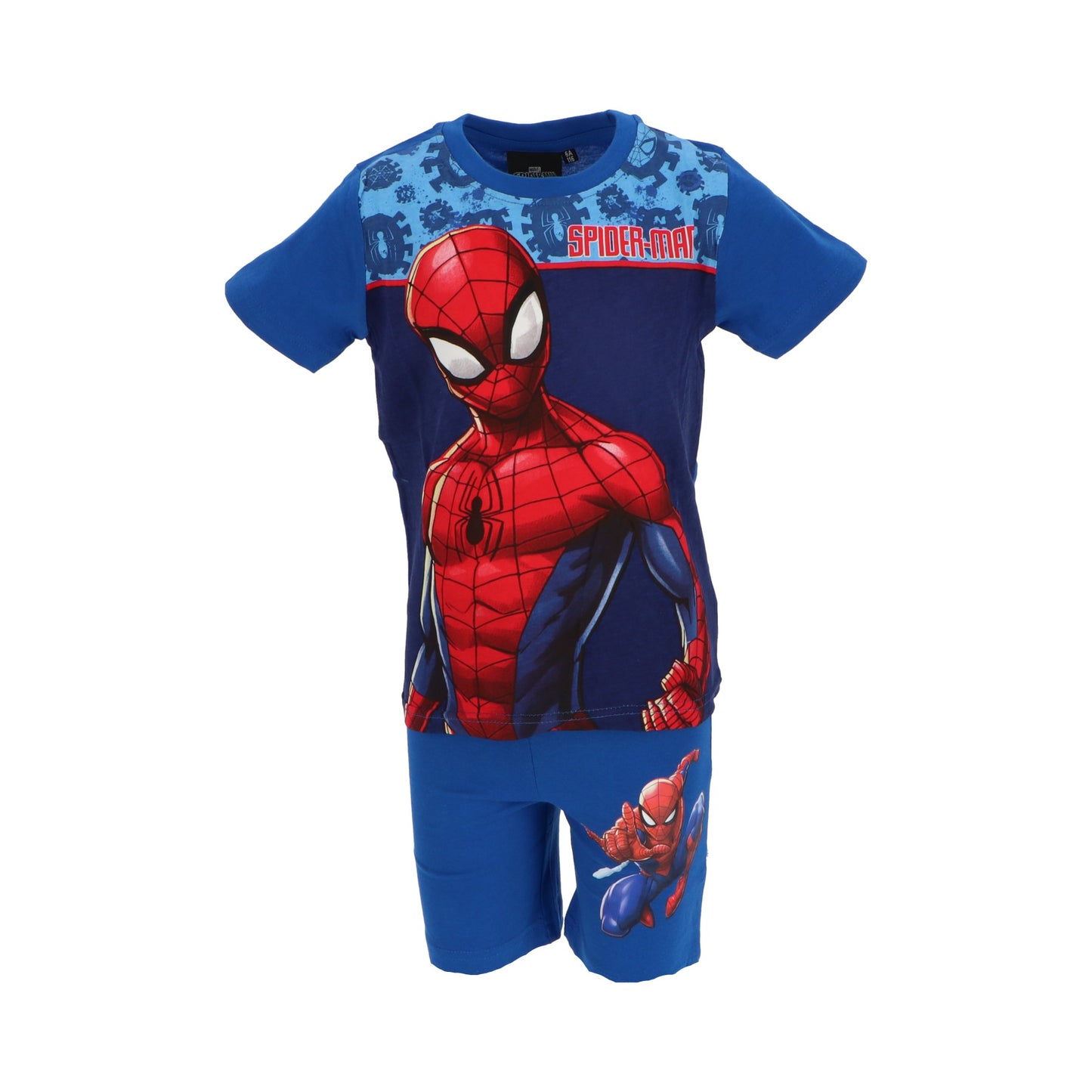 Spiderman Shortama - Blauw