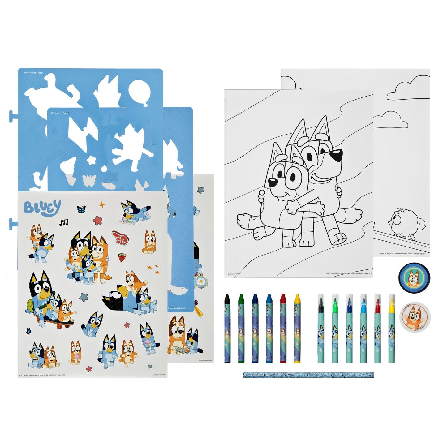 Bluey kleurset met stickers en stiften