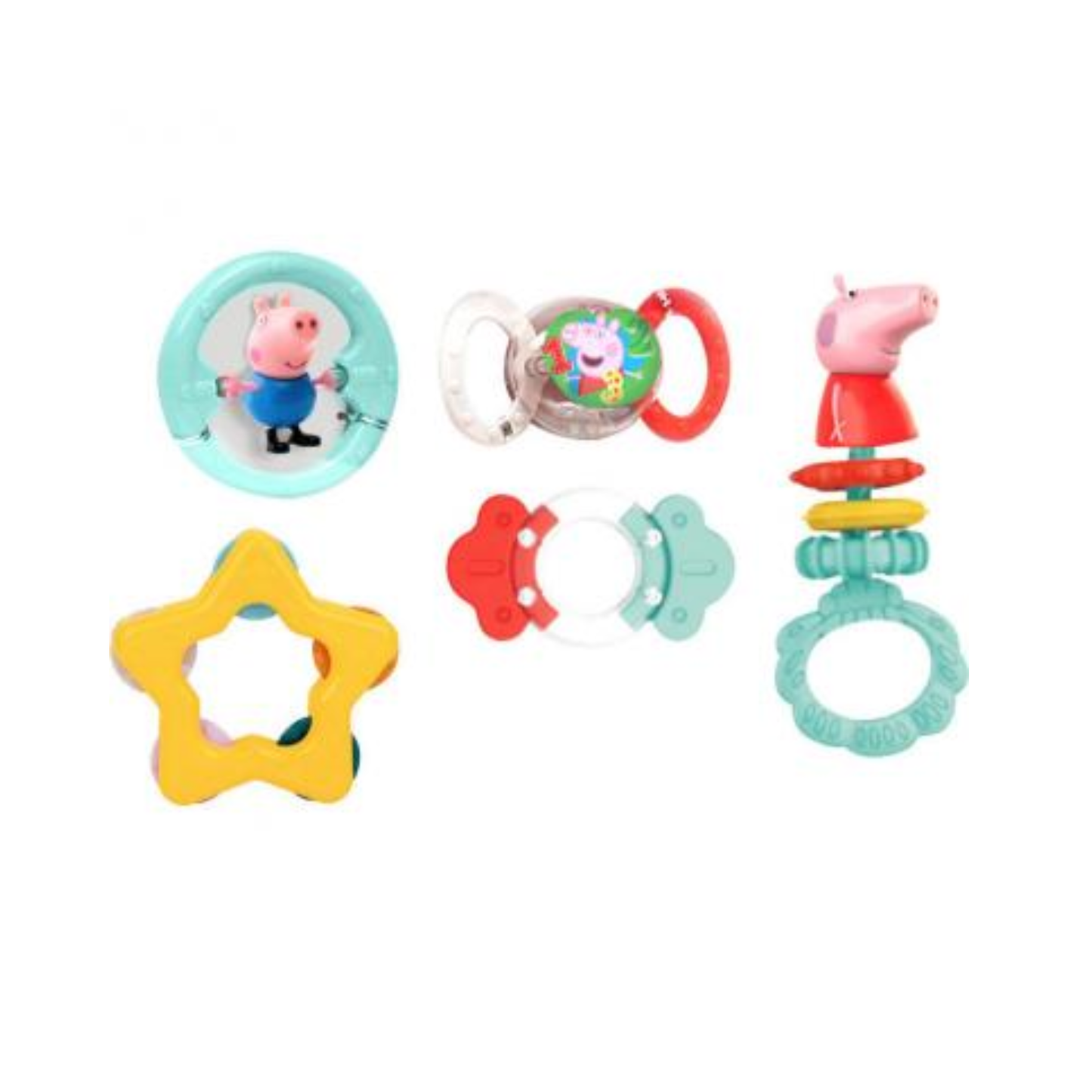 Peppa Pig Rammelaars en Bijtringen Set