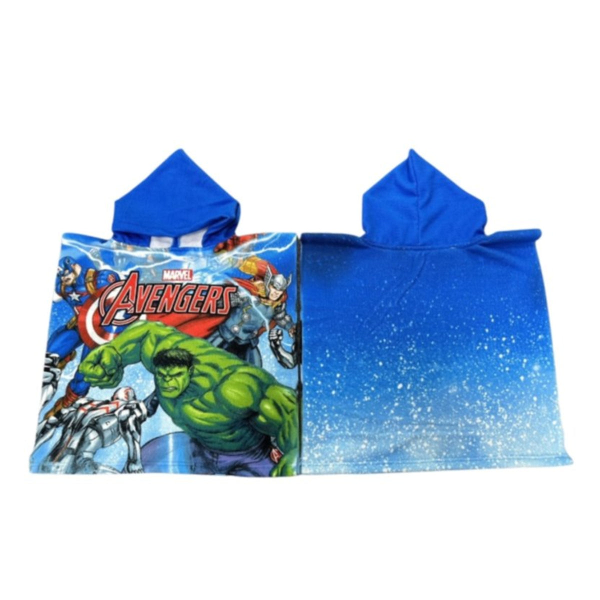 Avengers strandset; tennisset, zonnebril, vissershoedje en poncho