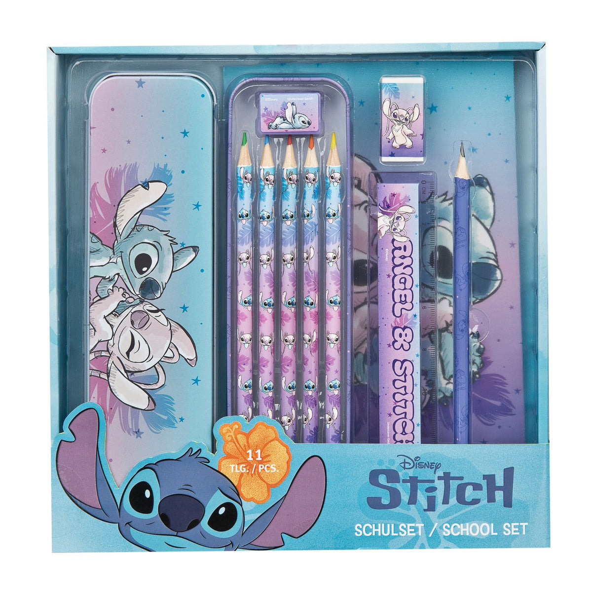 Lilo & Stitch schoolset; rugzak, etui, gymtas en schrijfwarenset