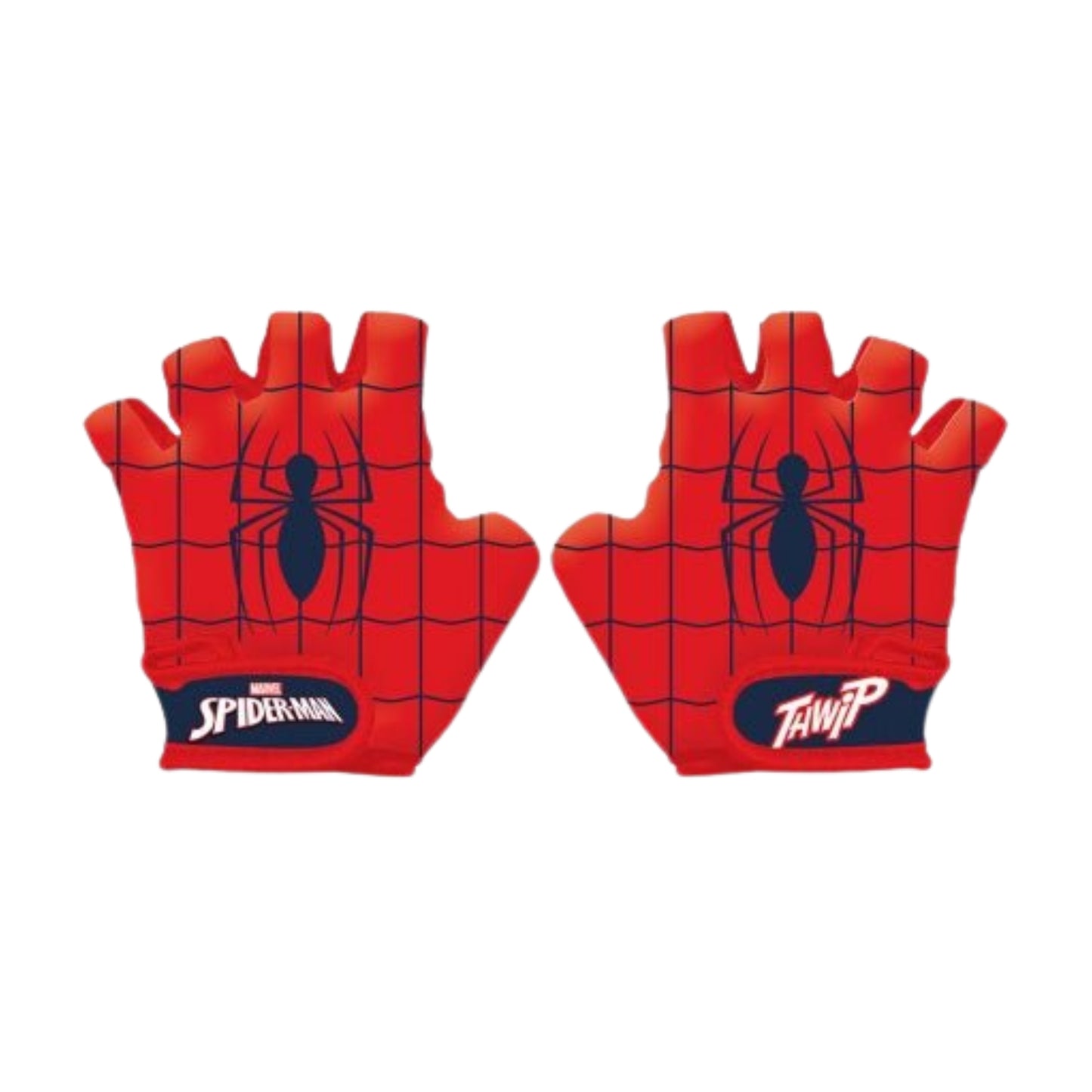 Spiderman fietsset rood; fiets 12 inch, helm en handschoenen