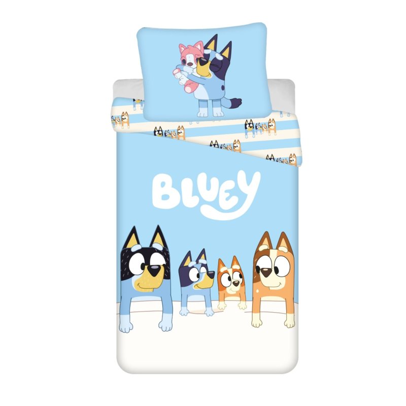 Bluey slaapkamerset; dekbedovertrek en kussen