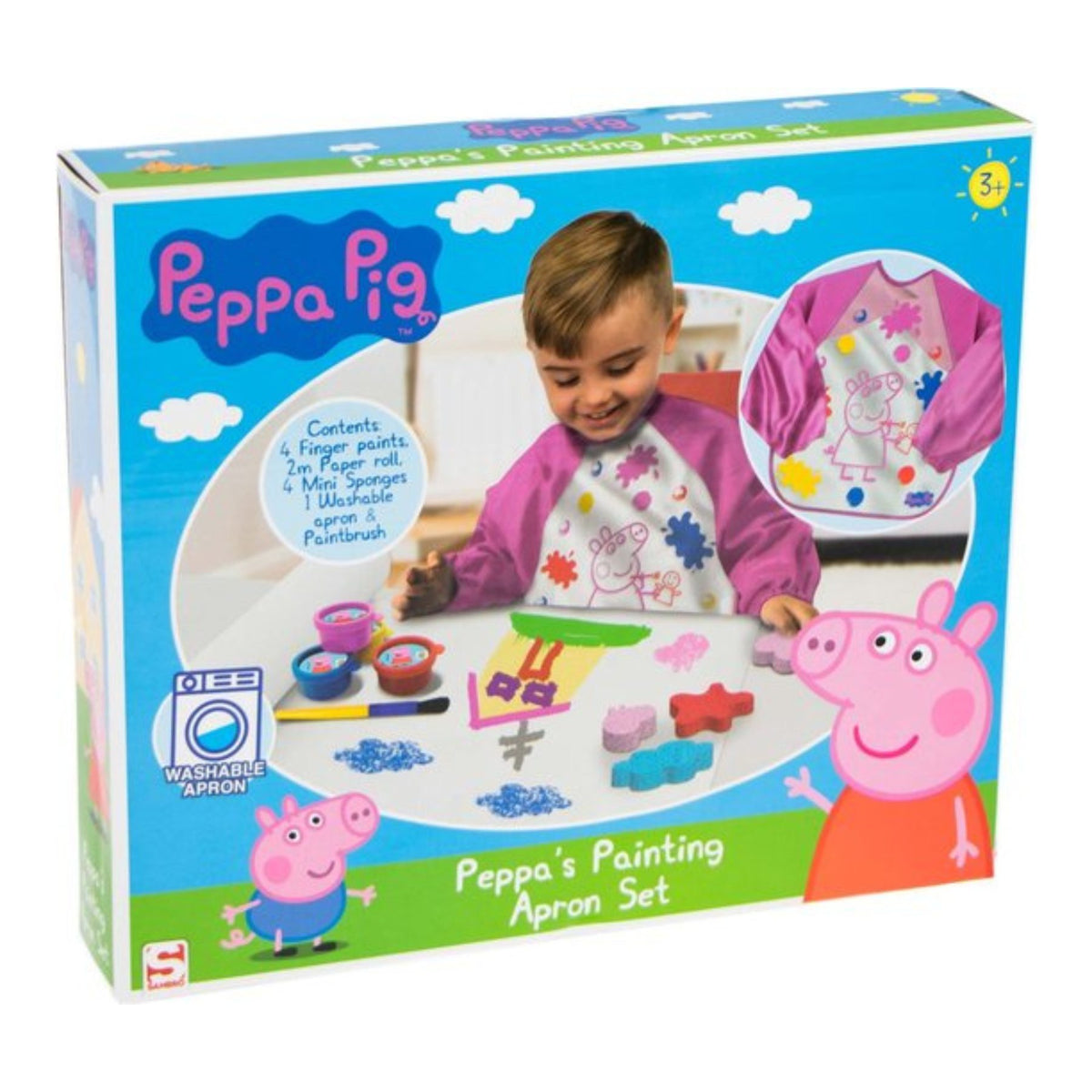 Peppa Pig schilderset met schort en vingerverf