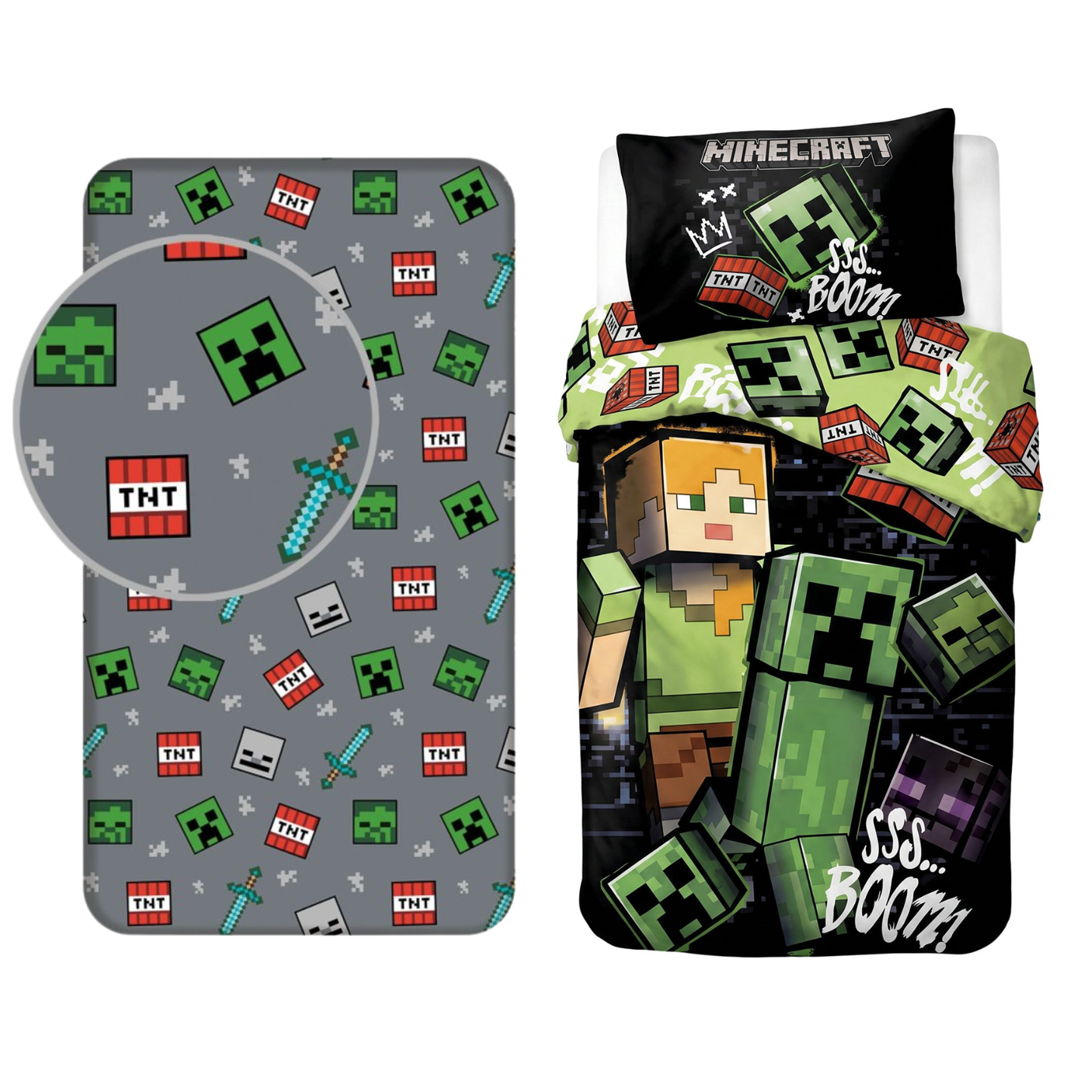 Minecraft dekbedovertrek + hoeslaken