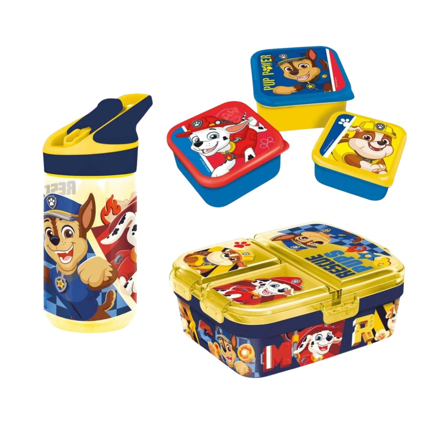 Paw Patrol lunchset; drinkfles, lunchbox en snackbox