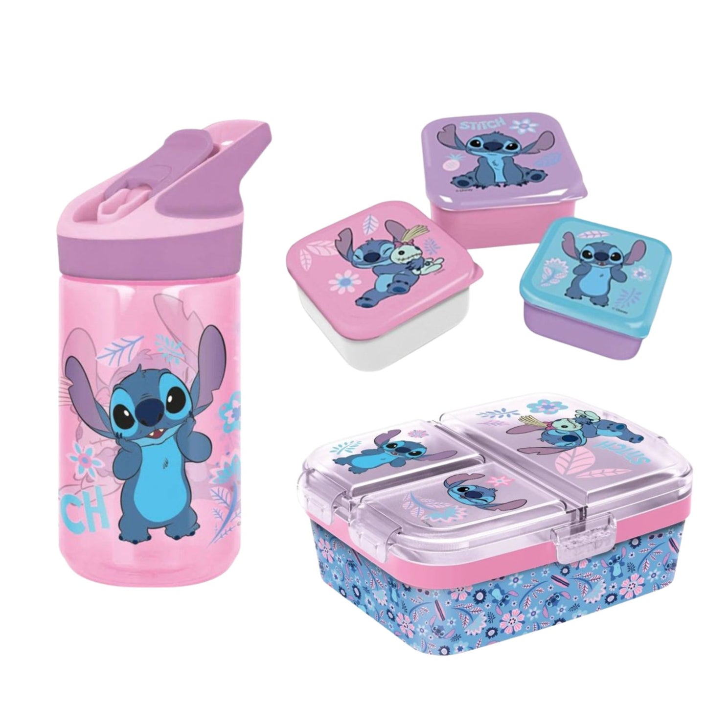 Lilo & Stitch lunchset; drinkfles, lunchbox en snackbox