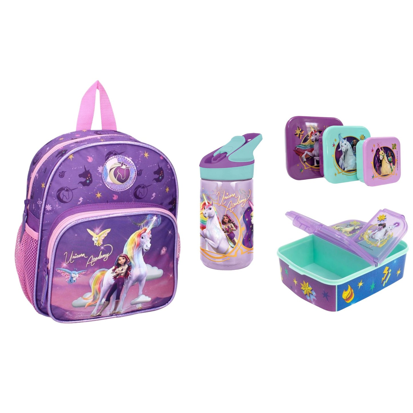 Unicorn Academy school set; rugzak en lunchset