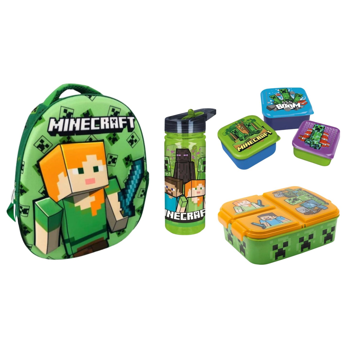 Minecraft school set; rugzak en lunchset