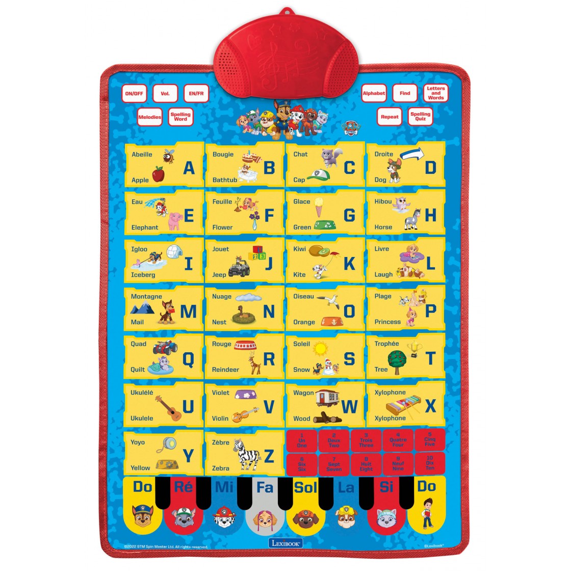 Paw Patrol Tweetalige Sprekende Educatieve Poster - EN/FR