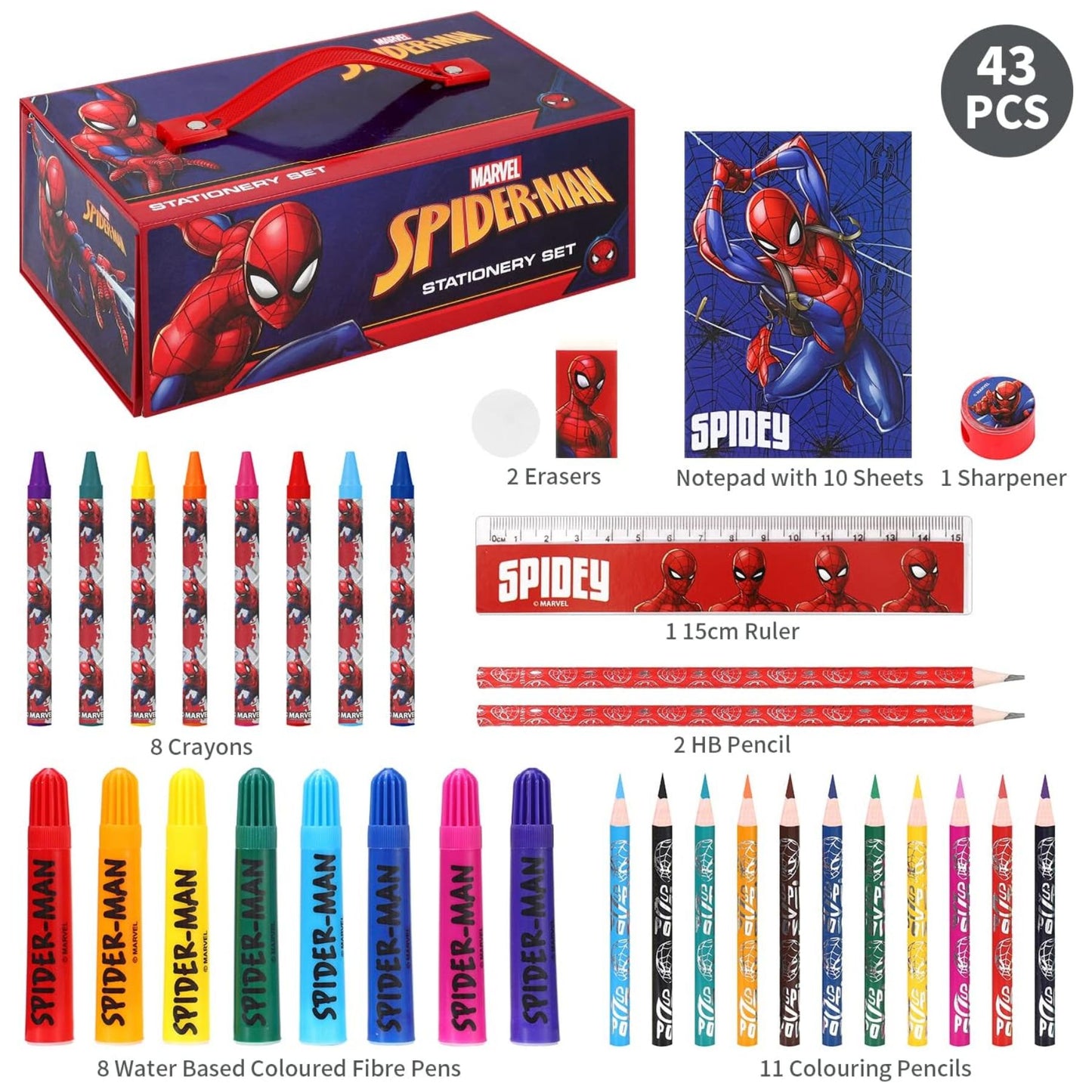 Spiderman Kleurdoos met Lade - Web