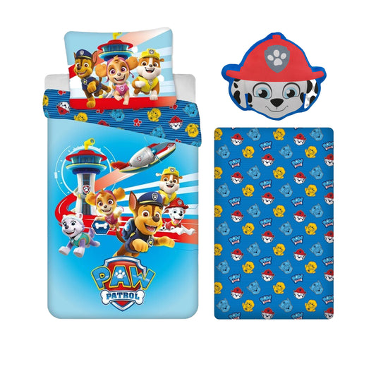 Paw Patrol slaapkamerset; dekbedovertrek, hoeslaken en kussen