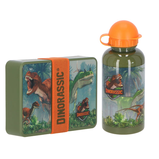 Dinorassic lunchset; lunchbox en drinkfles