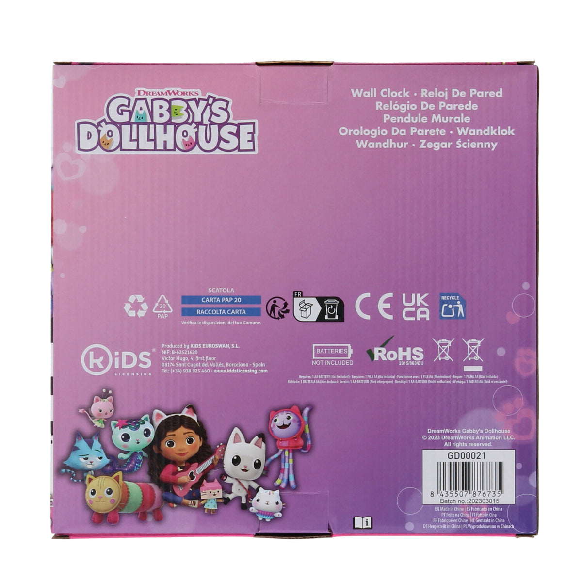 Gabby's Dollhouse wandklok