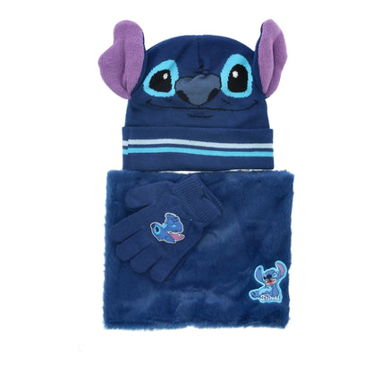 Lilo & Stitch muts, col en handschoenen