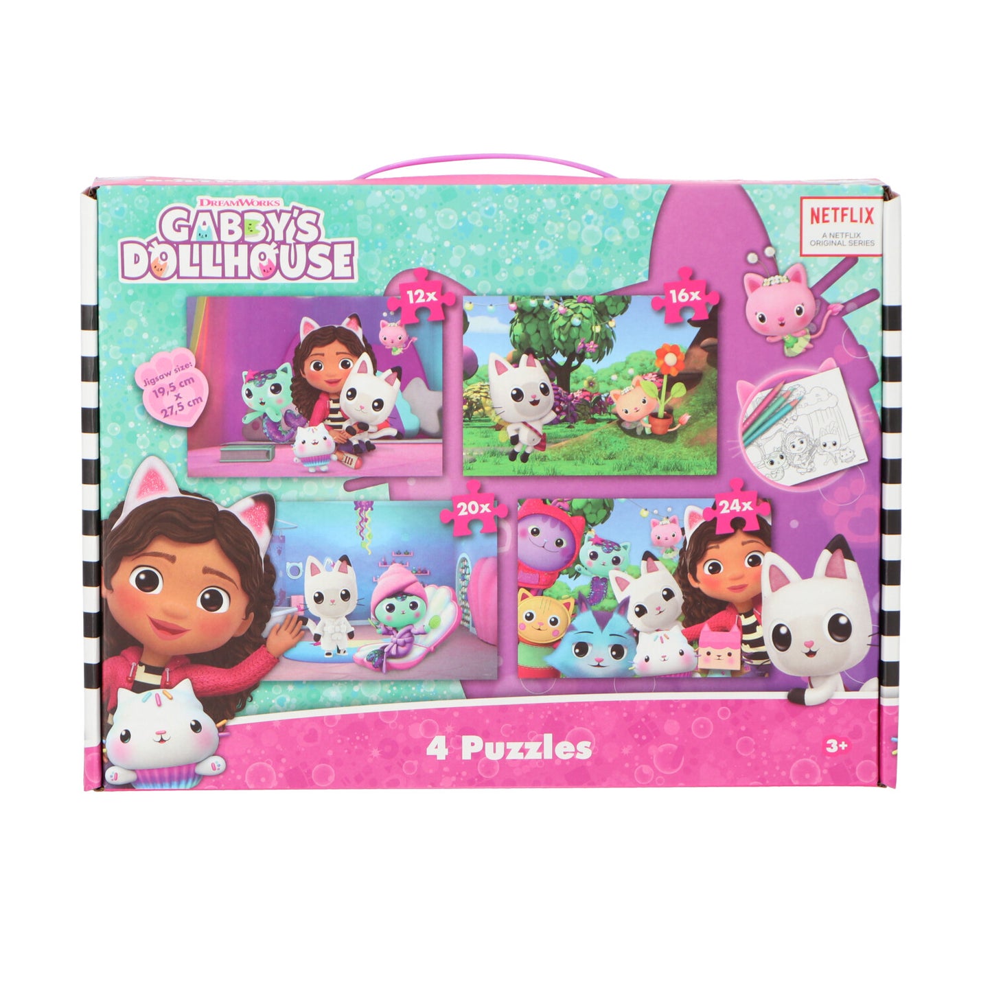 Gabby's Dollhouse Puzzel 4-pack
