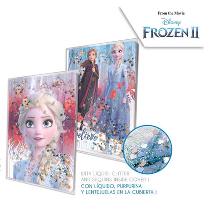 Frozen watereffect dagboek met glitter A5