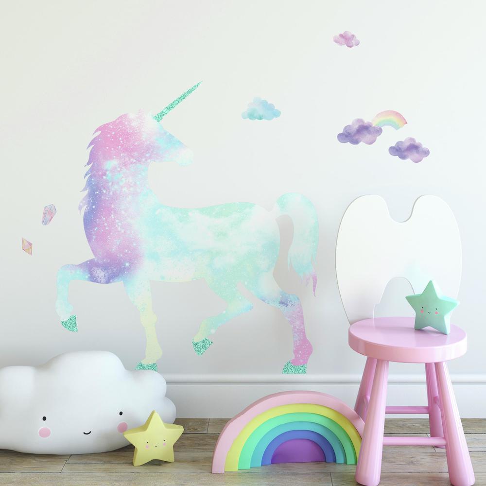 Unicorn Muursticker - "Galactische Glitter"
