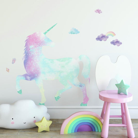 Unicorn Muursticker - "Galactische Glitter"