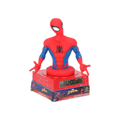 Spiderman 3D Wekker met nachtlampje en geluiden
