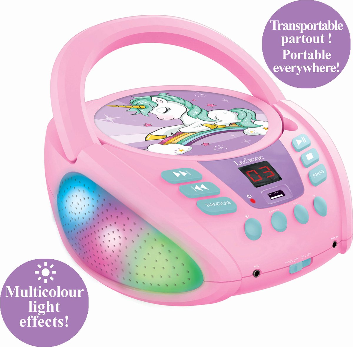 Unicorn Draagbare Bluetooth CD Speler