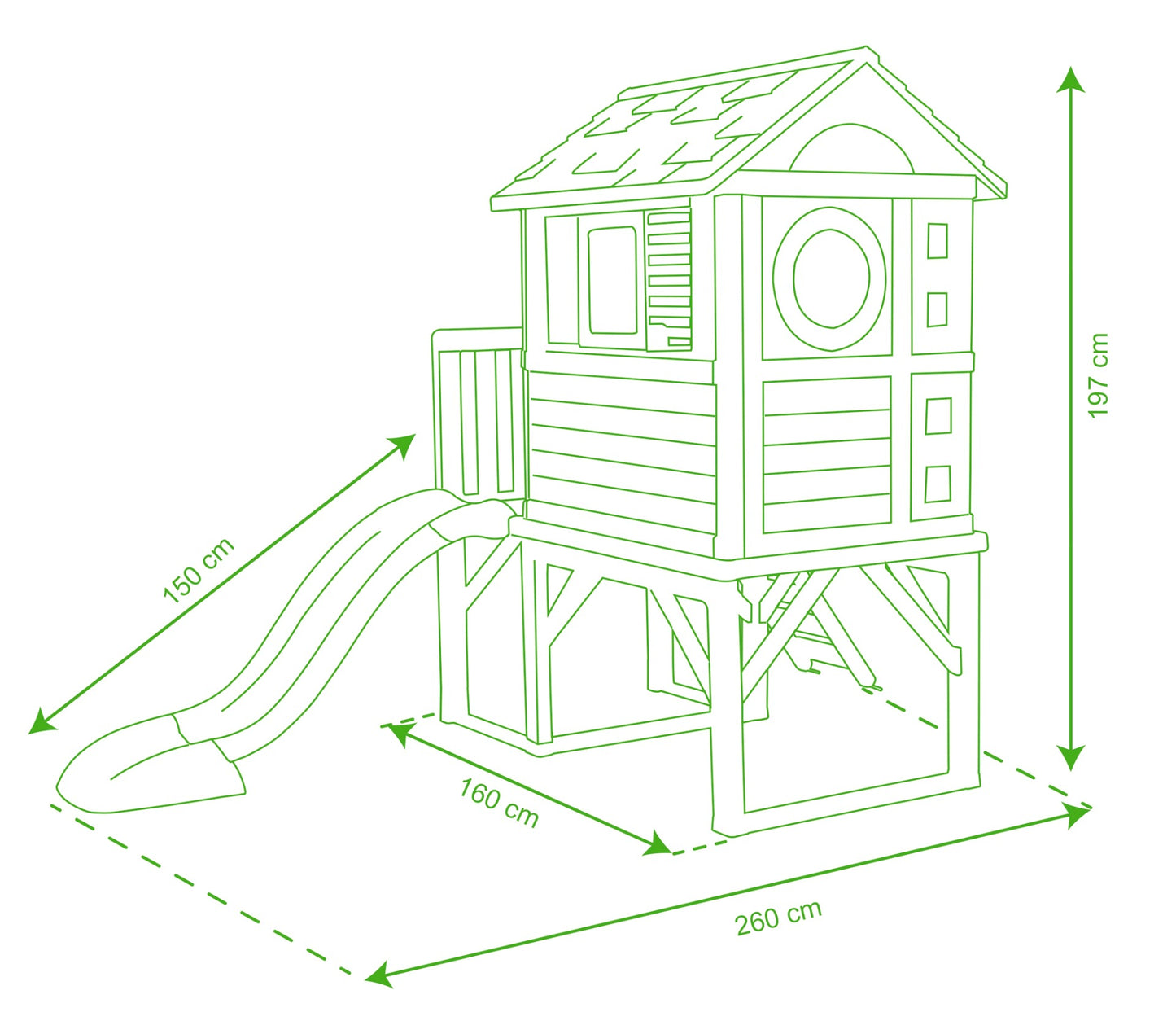 Speelhuis - Paalwoning met Glijbaan