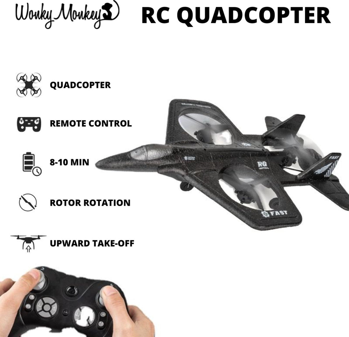 Jollity Wonkey Monkey - RC Quad Copter Straaljager