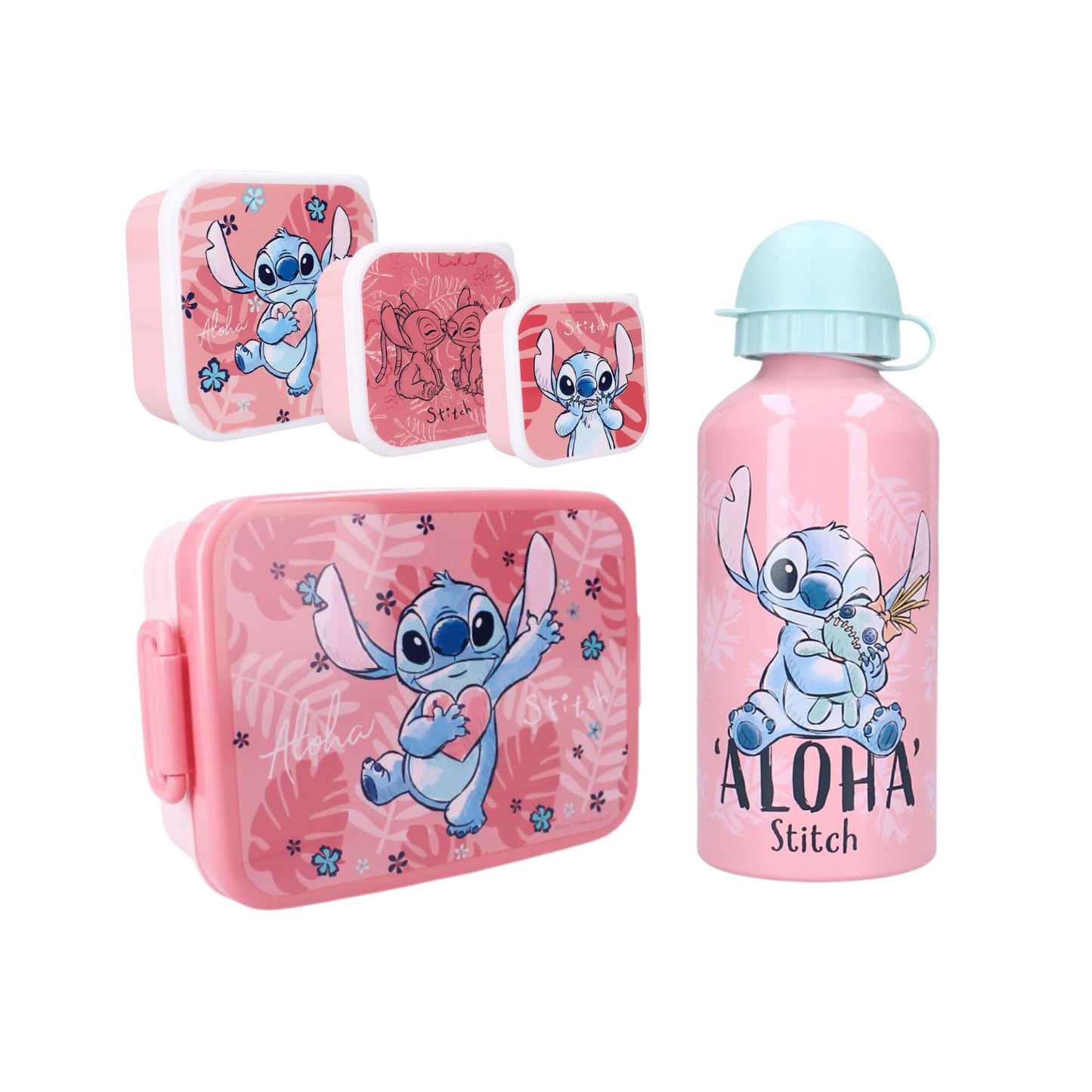 Lilo & Stitch lunchset; lunchbox, snackbox en drinkfles