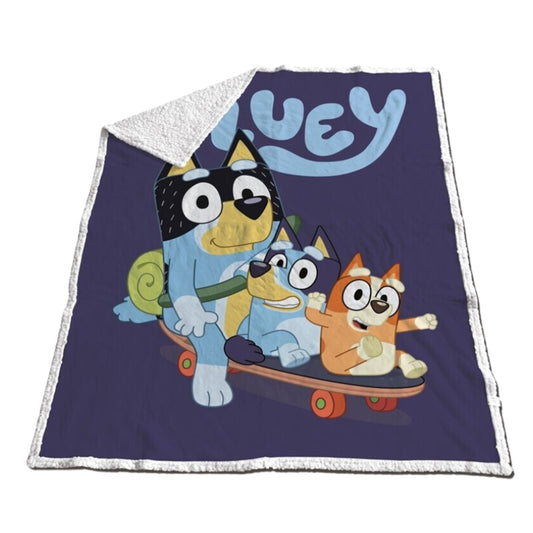 Bluey fleece deken - sherpa
