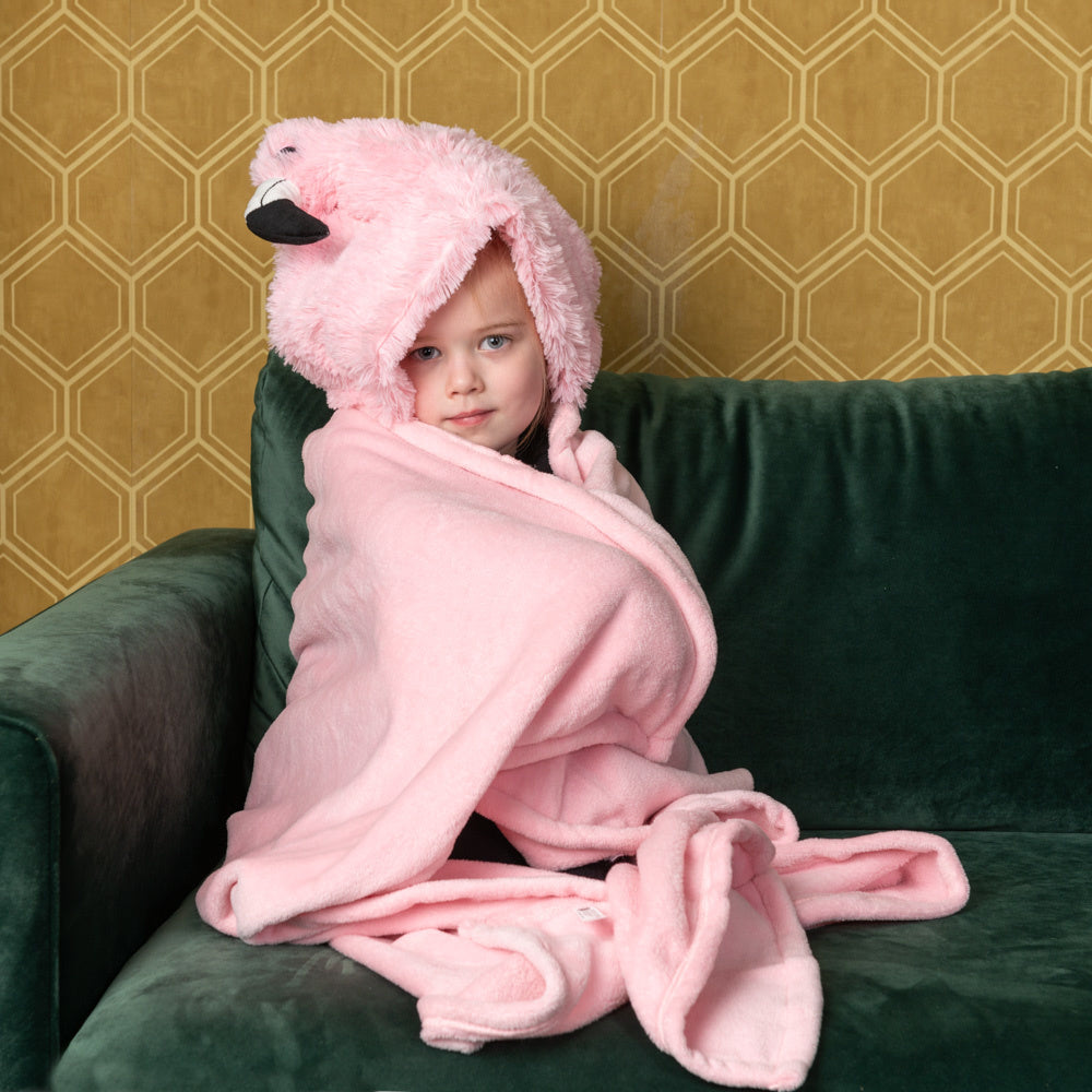 Noxxiez fleece deken - flamingo