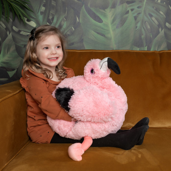 Noxxiez handwarmer - knuffel - kussen - flamingo
