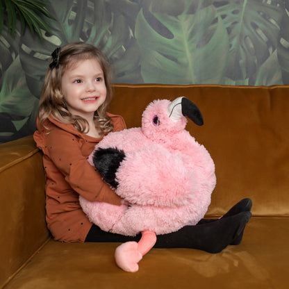 Noxxiez handwarmer - knuffel - kussen - flamingo
