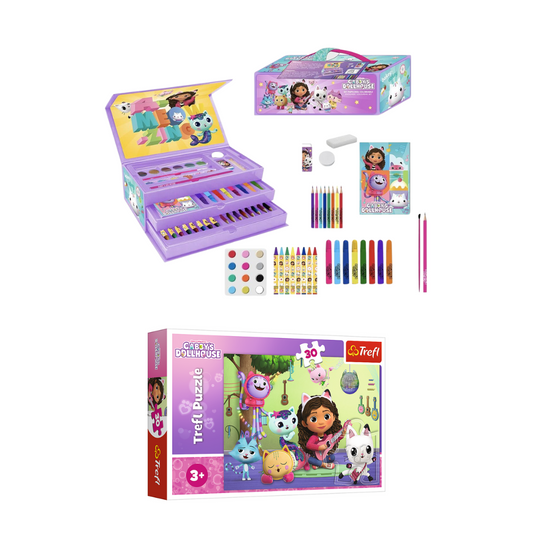 Gabby's Dollhouse creatieve set; kleurdoos met puzzel