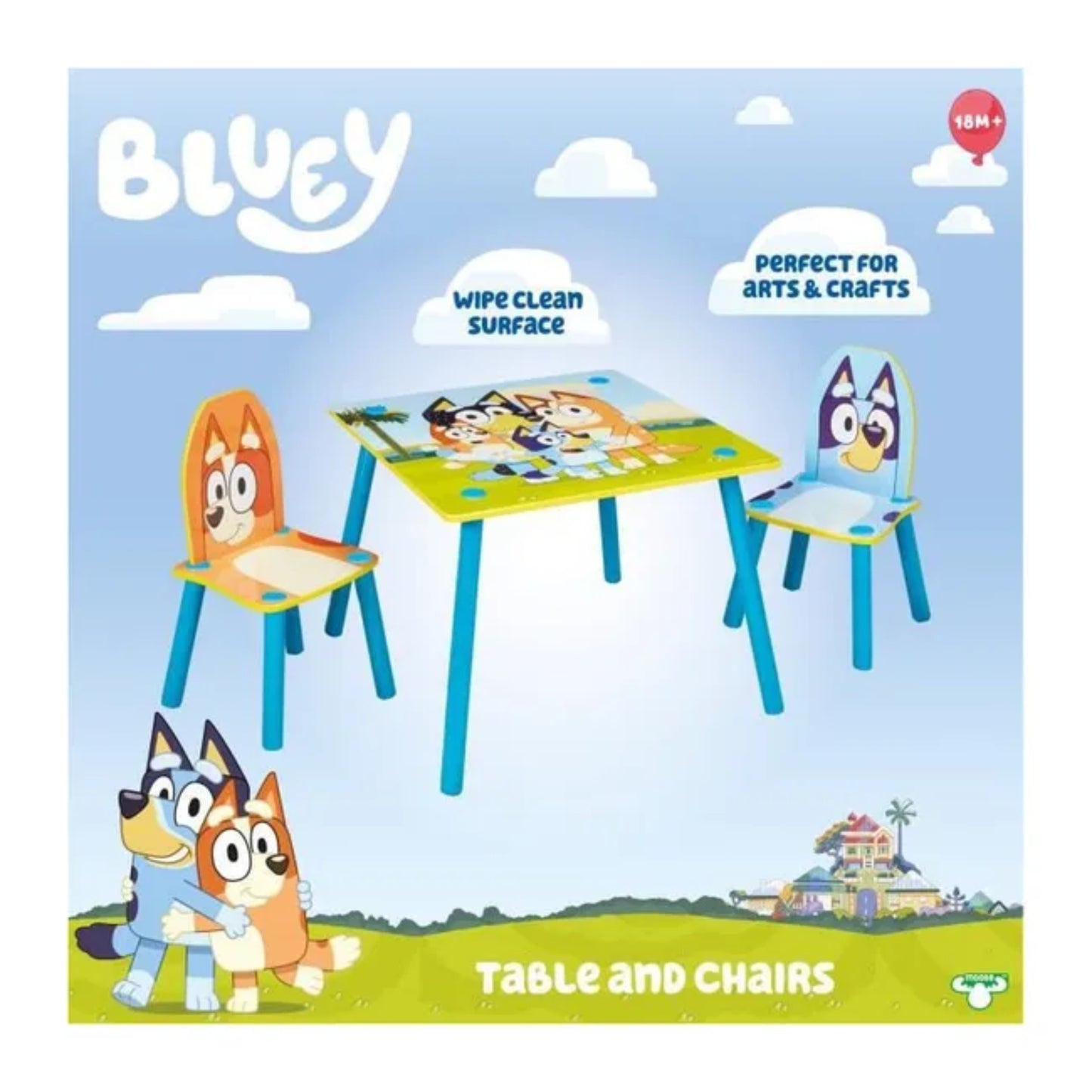 Bluey Kindertafel met 2 stoelen