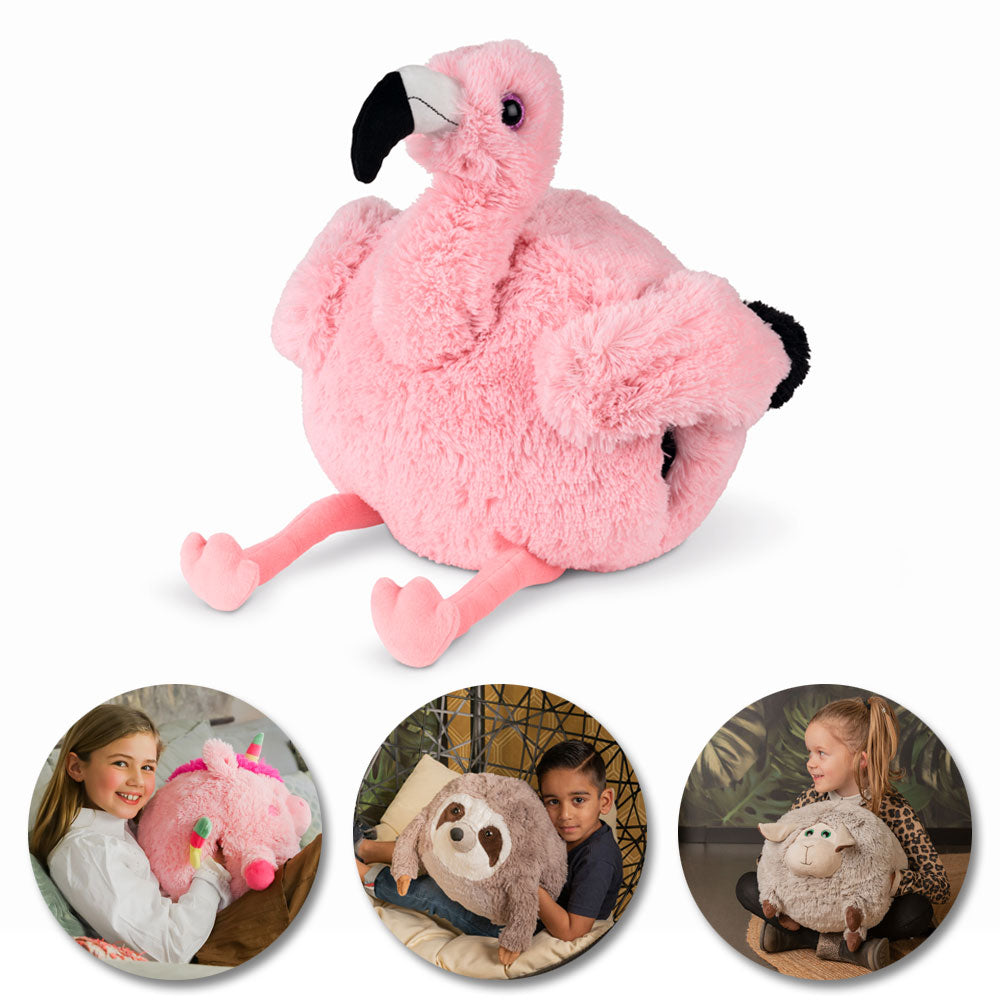 Noxxiez handwarmer - knuffel - kussen - flamingo