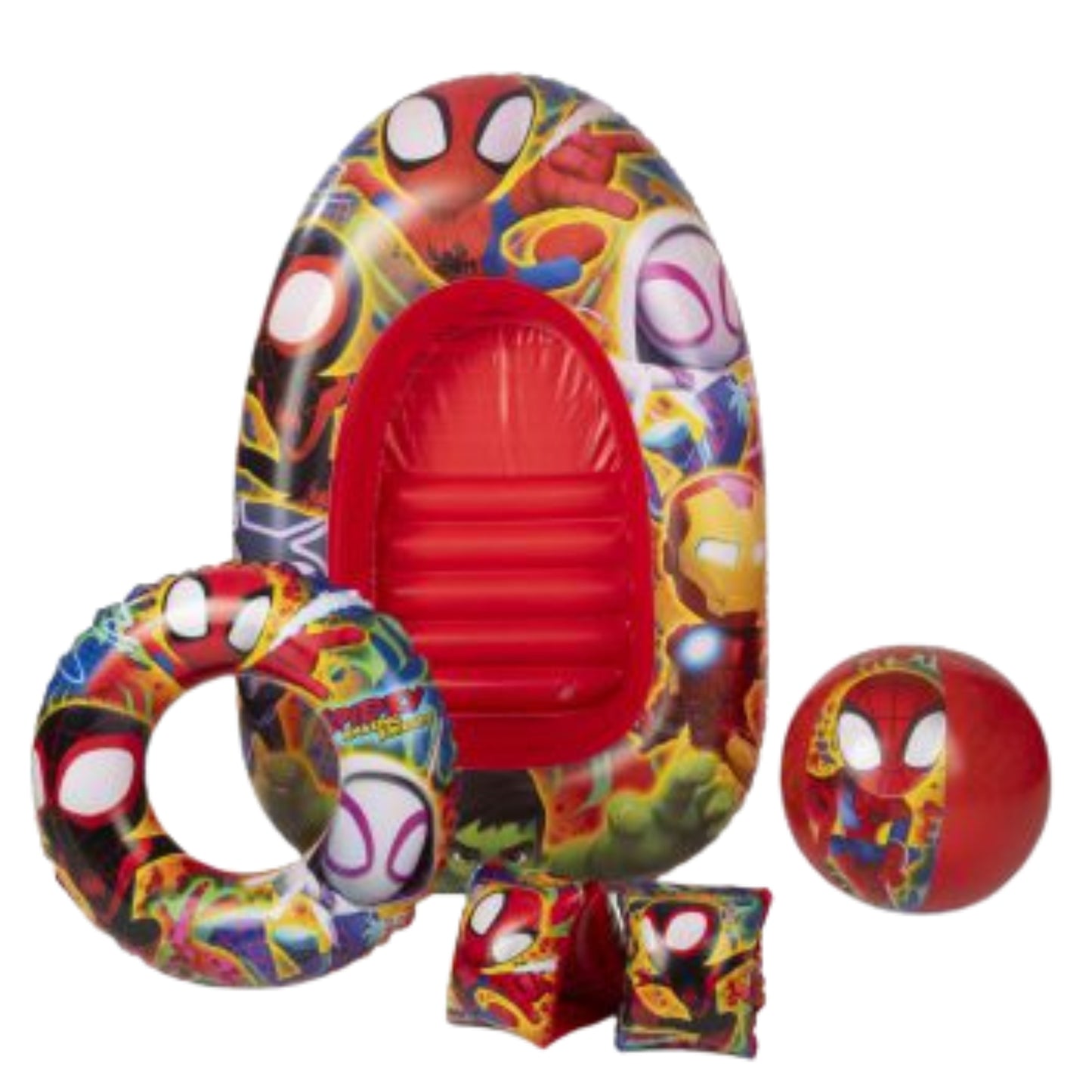 Spiderman Zwem set met boot - Rood