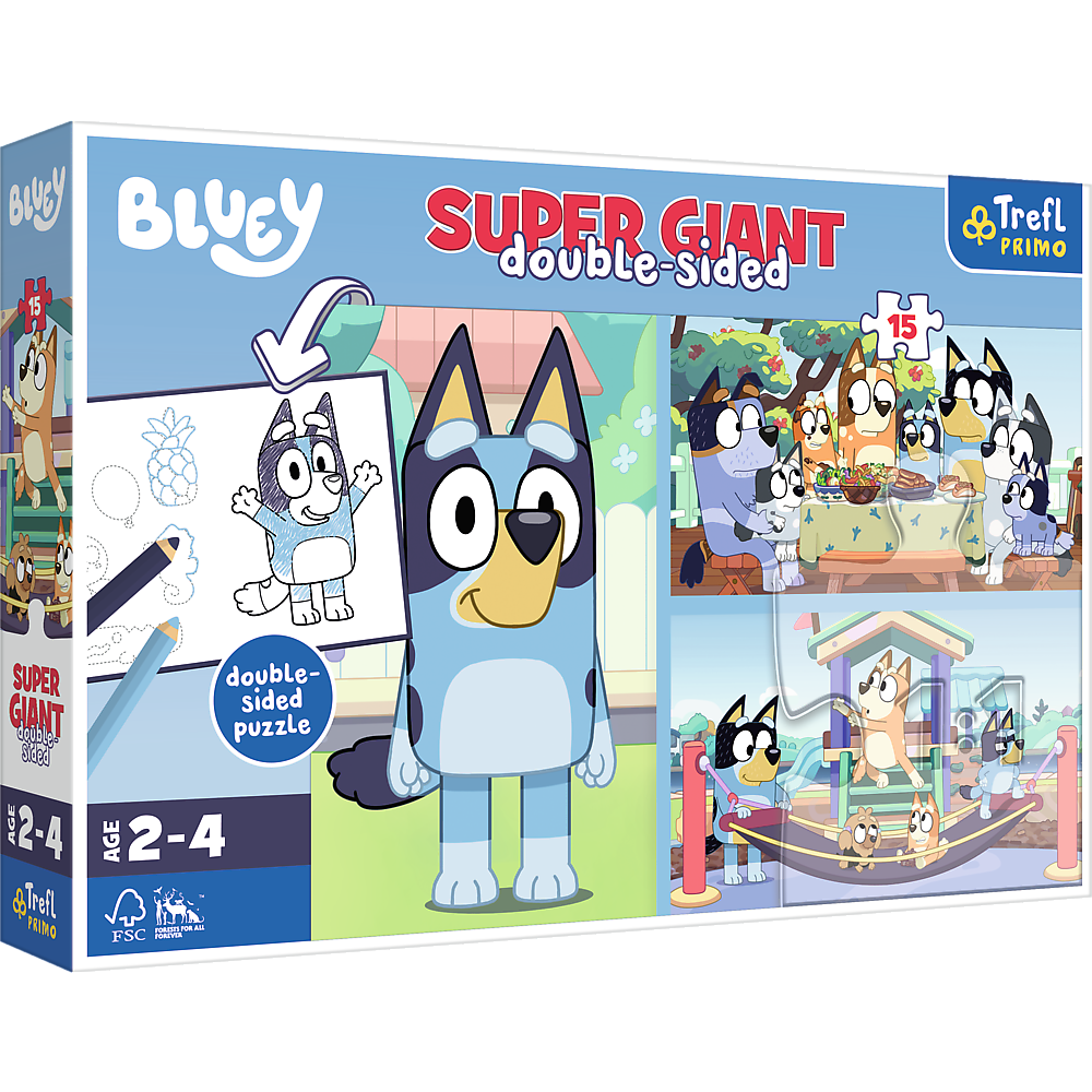 Bluey 2-in-1 dubbelzijdige XL puzzel
