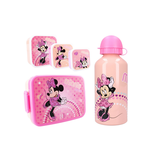 Minnie Mouse Lunchset: Drinkfles, Lunchbox en 3-in-1 Snackbox