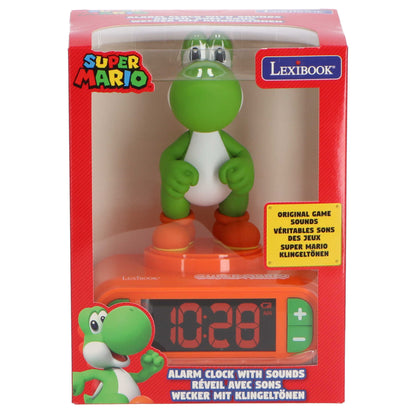 Super Mario 3D Wekker met Nachtlampje en Geluiden - Yoshi