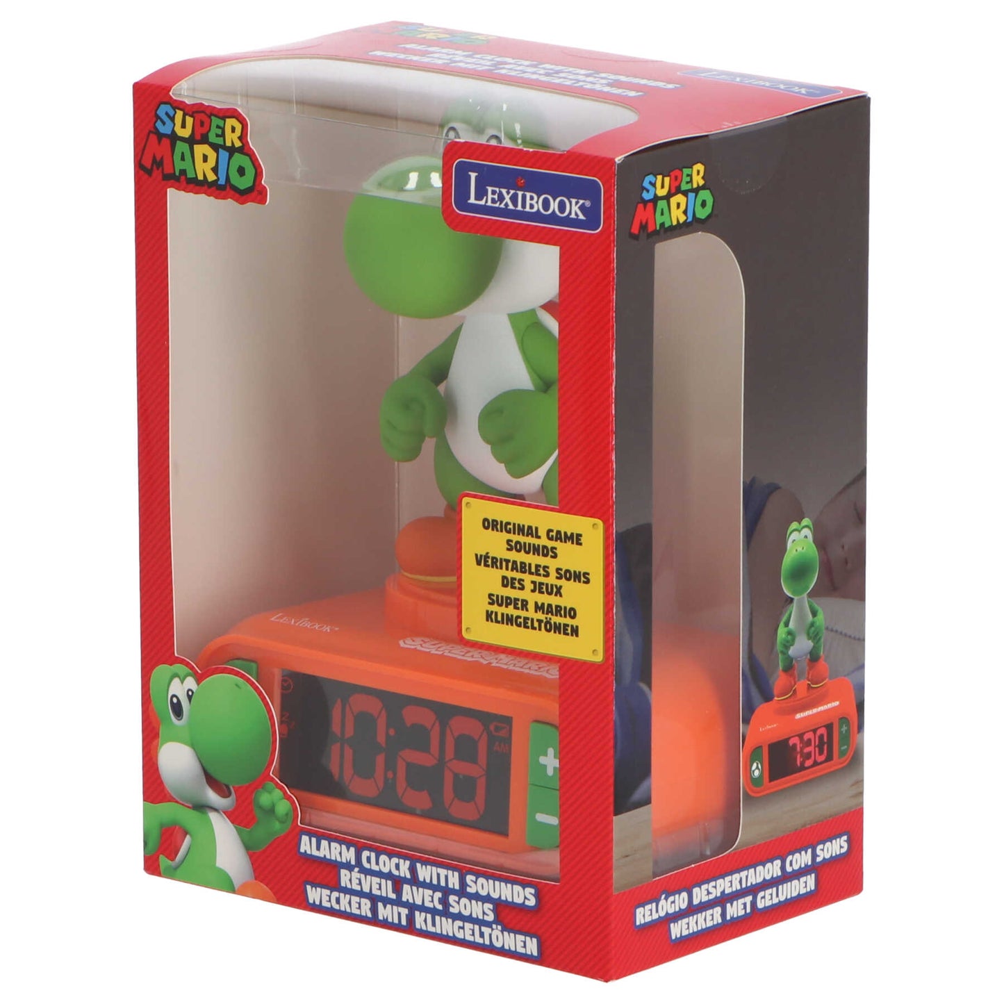 Super Mario 3D Wekker met Nachtlampje en Geluiden - Yoshi