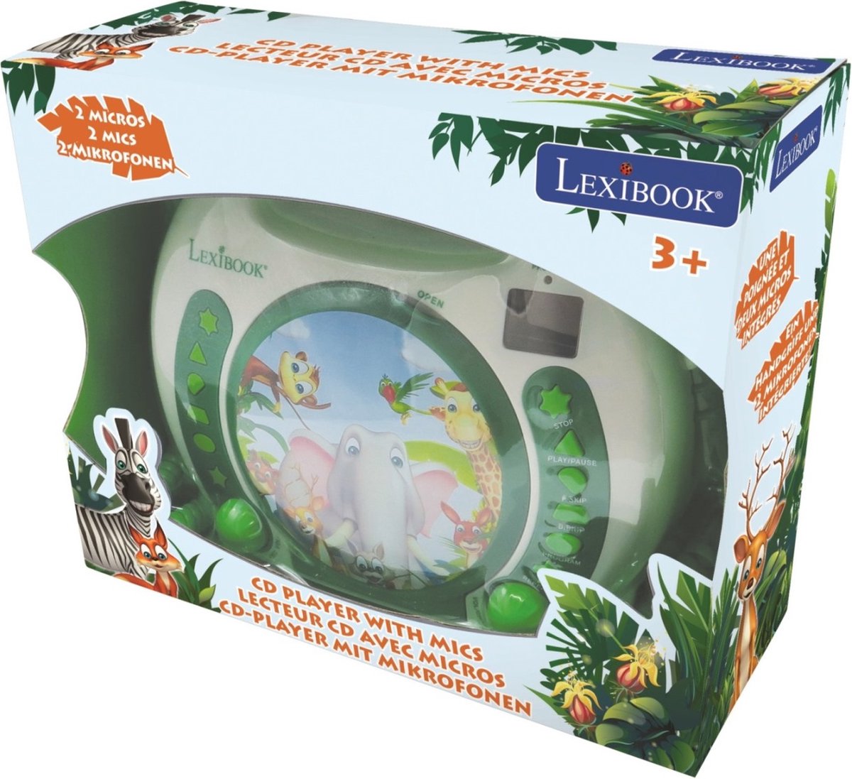 Draagbare CD Speler met 2 Microfoons - Animals