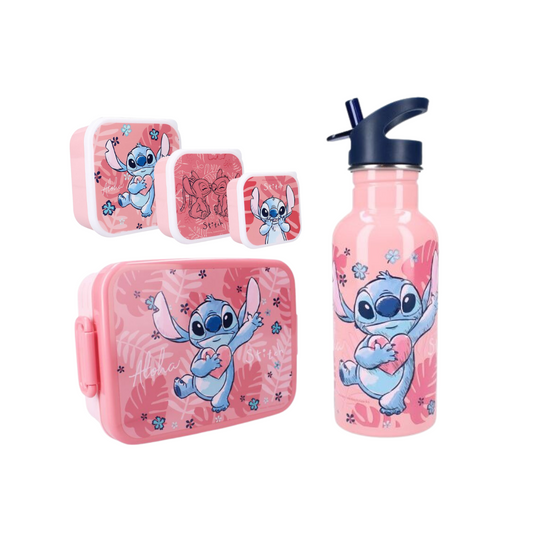 Lilo & Stitch lunchset; lunchbox, snackbox en drinkfles