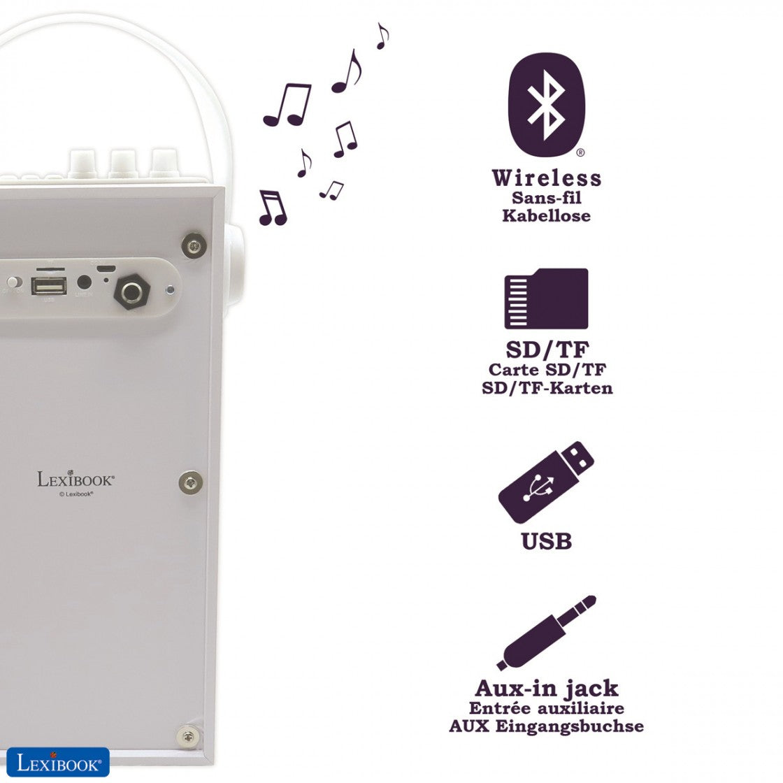 Lexibook Draagbare Bluetooth lichtluid Speaker met microfoon - iParty