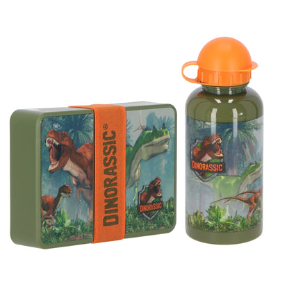 Dinorassic lunchset; lunchbox en drinkfles