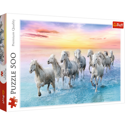 Puzzel - Galloping white horses
