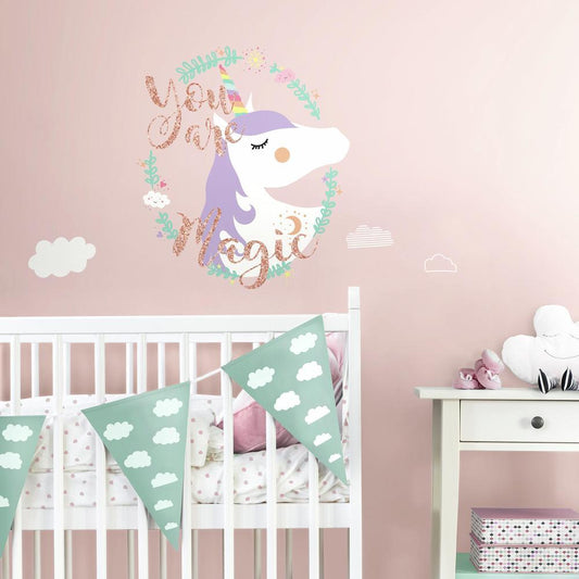 Unicorn Muursticker - "You are Magic"
